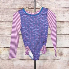 Matilda Jane Purple Floral and Stripes Gymnastic / Dance Leotard Size 12