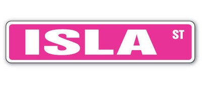 ISLA Street Sign Childrens Name Room Metal Sign Decal