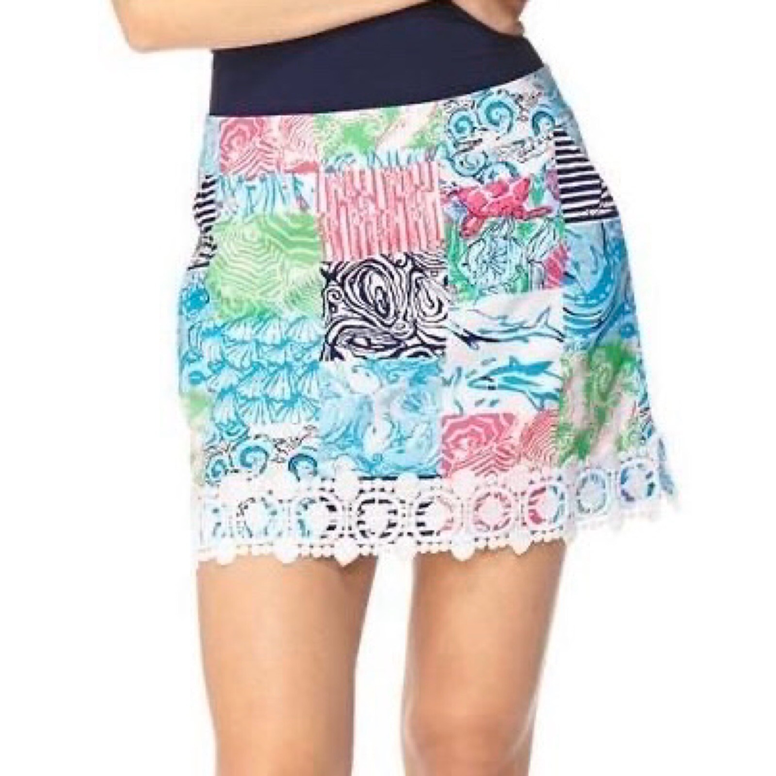 Lilly Pulitzer Marigold Patchwork Skort Size 0 W … - image 1
