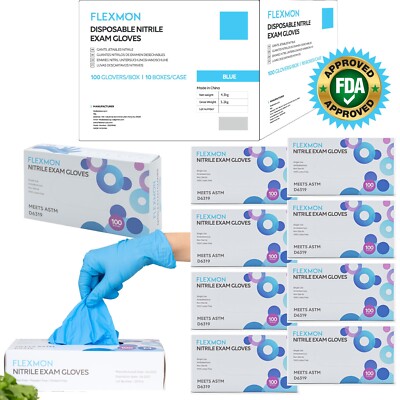1000 Nitrile Examination and Medical Gloves, 4.2 Mil, Powder Free by FLEXMON