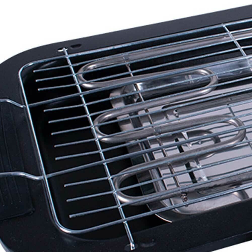 Barbecue Elettrico Portatile 2000W per Camper e Tavolo | Griglia BBQ Nero