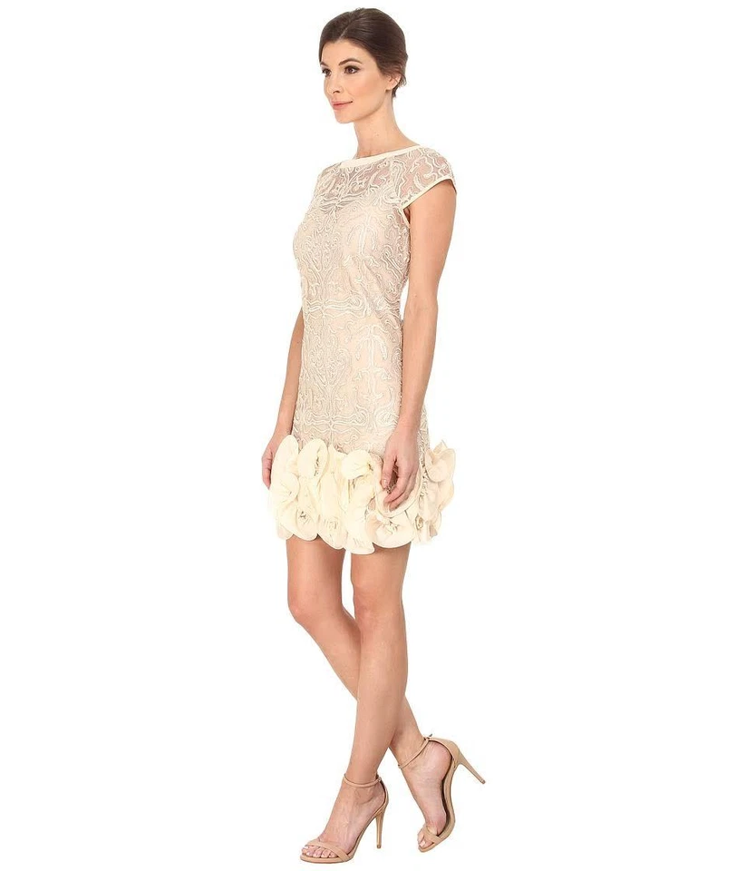 Vestido formal Jessica Simpson talla 6 rodilla crema vainilla  Foto 4 de 4