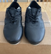 DANSHUZ Tap Shoes Size 5.5 M Black Leather SuperTone EUC