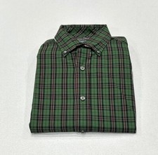 Club Room Men's Slim Fit 4-Way Stretch Plata Plaid Dress Shirt, Green/Black, S