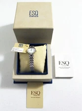 $350 NEW - ESQ  "Hallie" Diamond Accent Ladies Watch  #07101097