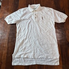 Vintage Alps White Short Sleeve Polo Shirt Embroidered Soldier Mens Large
