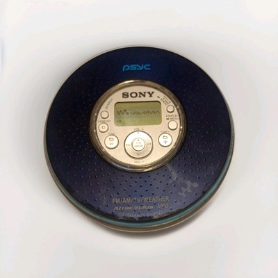 Sony Walkman PSYC D-NF420 Atrac3plus CD Player Blue FM/AM/TV/Weather - TESTED 