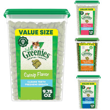 FELINE GREENIES Adult Dental Cat Treats Choose your Flavor 9.75 oz. Tub
