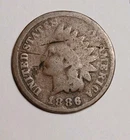 1886 Type 1 INDIAN HEAD CENT GOOD-DETAILS-SCRATCHED  1C COPPER Slot Filler