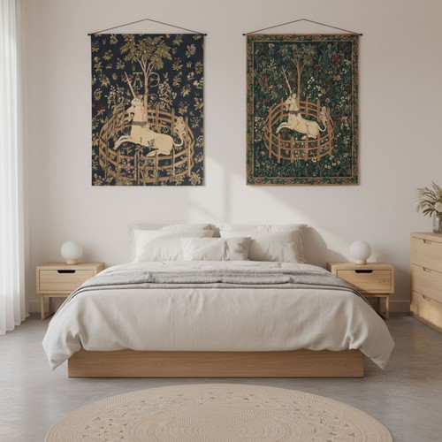 Unicorn in Captivity V European Tapestry Wall Art Hanging Decor (New) 23x18 in - Picture 7 of 10
