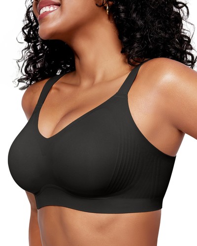Womens Wireless Seamless Bras Full Coverage Supportive Lounge Bra Push Up Plu...