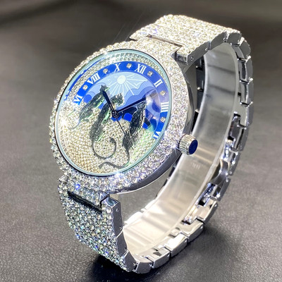 Luxury Shiny Full Rhinestone Leopard Design Quartz Watch High-quality Gift New
