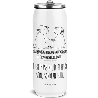 Getränkedosen Trinkflasche Axolotl Liebe - Geschenk Lurch Schwanzlurch Paar