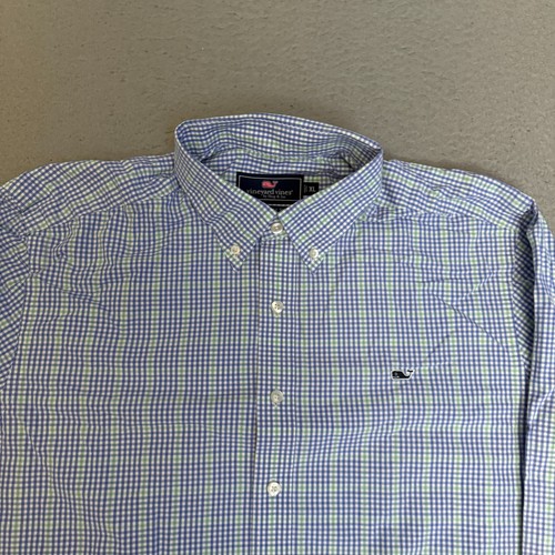 Vineyard Vines Shirt Mens Size XL Plaid Long Sleeve Button Up Slim Fit Whale - Picture 5 of 7