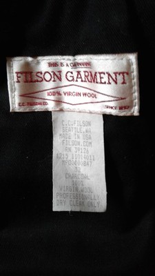 Filson Mackinaw Wool Bibs Size 32 X 30 Charcoal hemmed