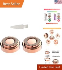 Compact 2-Pack of Gold-Plated Replacement Heads for Flawless Facial Hair Removal
