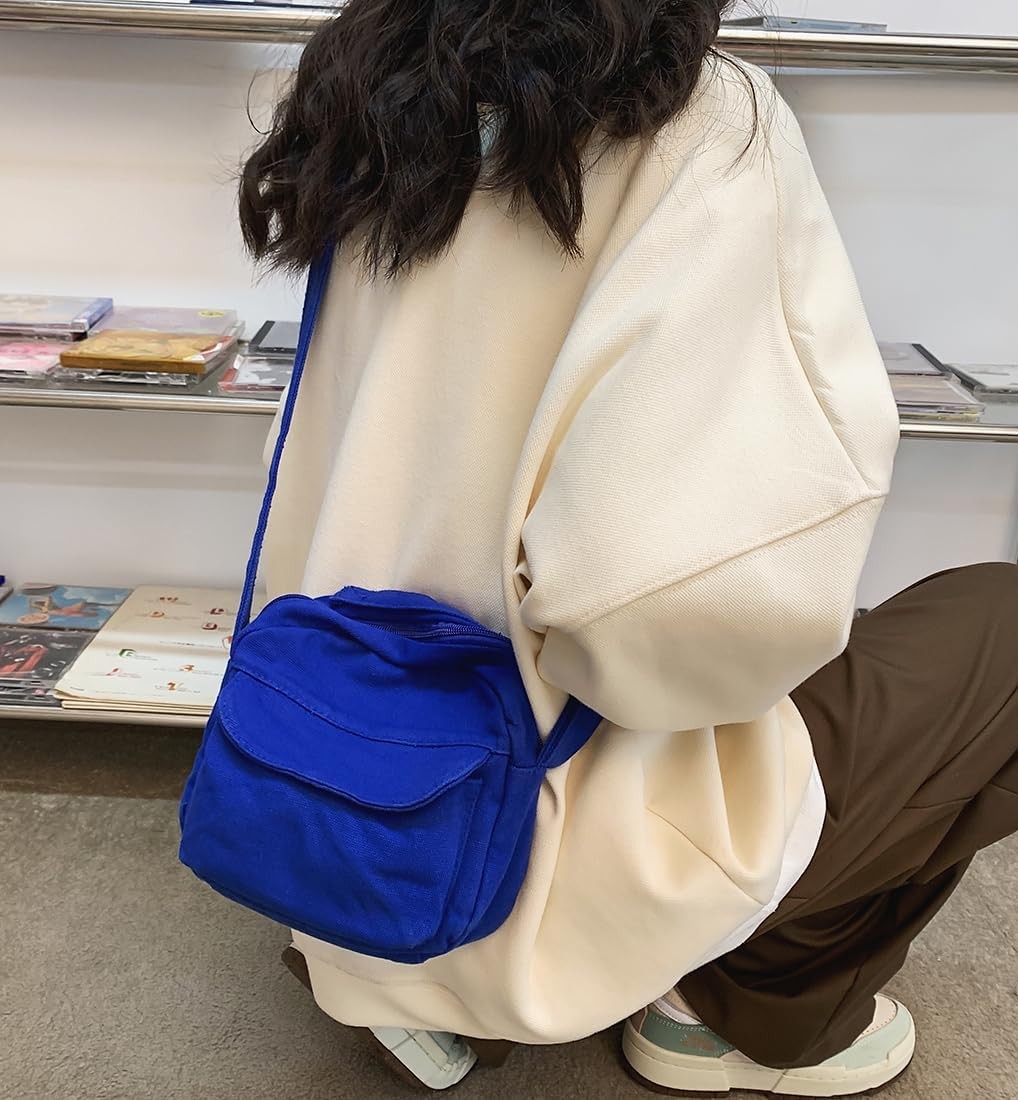 Collsants Small Crossbody Bag Cute Purse Mini Canvas Black 