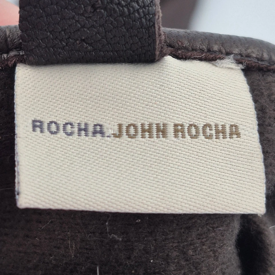 JOHN ROCHA Guantes Medianos Marrón Gamuza Mujer Invierno Elegante - Imagen 3 de 4