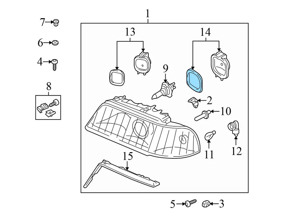 1997-2002 AUDI A8 QUATTRO - REAR Right DOOR Panel Switch TRIM / Bezel - Image 4 of 4