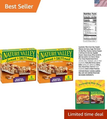 Pack of 12 Sweet & Salty Granola Bars with Roasted Mixed Nuts - Nutritious Snack