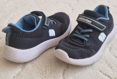 Elefanten - Kinder Sneaker mit Klettverschluss - Dunkelblau mit Hellblau -Gr. 31