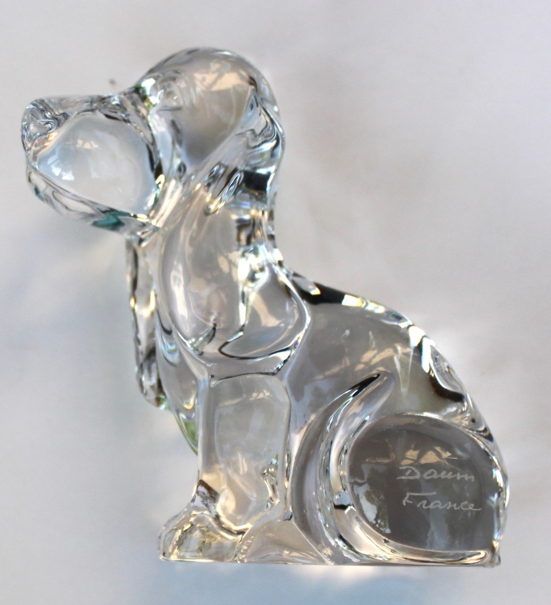 Daum France 犬クリスタル置物 Signed Daum France Crystal 4