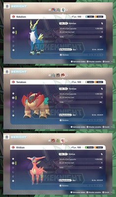 Kobalium Terrakium Viridium Shiny/ non shiny 3IV/ DV Pokemon ZA Legenden: Z-A