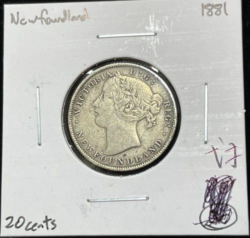 1881 Newfoundland 20 Cents — photo from another recent sale
