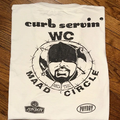 WC and the maad circle curb servin coolio vintage 90s r 1990s vintage concert t-shirt, vintage, size XXL, single stitch, B+ condition