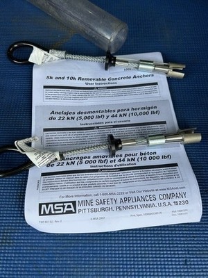 2 pcs. MSA removable concrete anchors