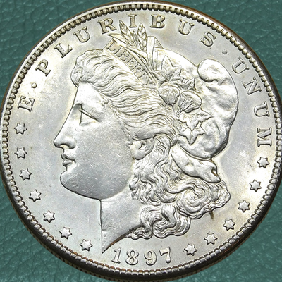 #ad 1897 S Morgan Silver Dollar $1 San Francisco Mint US Coin 90% $63.00