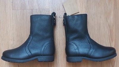 Bisgaard children's winter boots winter shoes leather with sheepskin black size 27 New