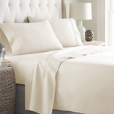 Royal's Solid Ivory Bedding Collection 1000/1200 TC Egyptian Cotton