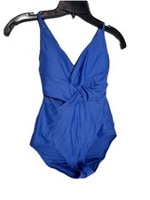 American Eagle Aerie Women  s Blue Braided One-Piece Swimsuit Size Medium