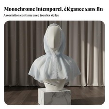Dentelle élégante, voile léger, design malaisien, uni, élastique