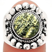 Natural Chrysotile 925 Sterling Silver Ring s.7.5 Jewelry R-1399