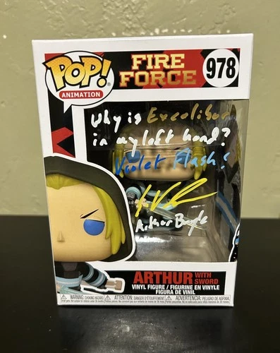 Funko Pop! Animation: Arthur with Sword #978 Fire Force Signed JSA Eric Vale