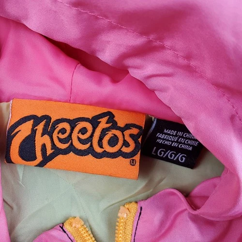 Cheetos Jacket Mens L Black Windbreaker 1/4 Zip Pullover Hooded Chester Cheetah image 9