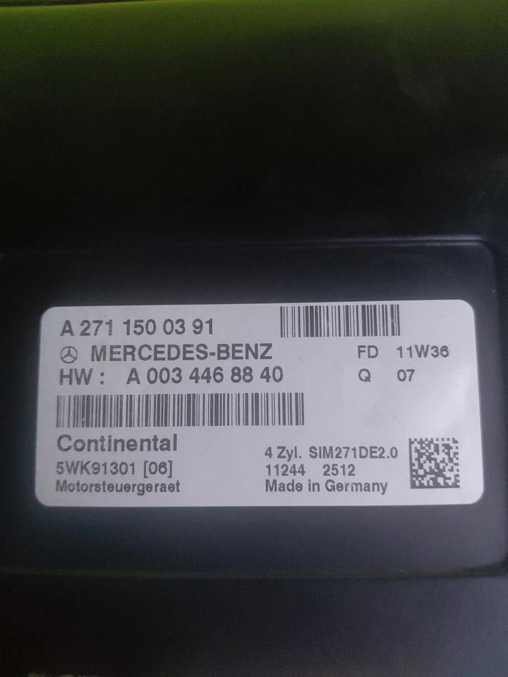 2012 Mercedes Benz W204 C250 ECU ECM Engine Computer Control Module A271 1500391 - Image 3 of 4