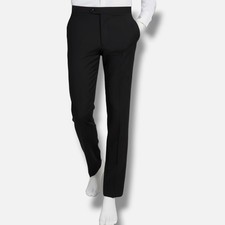 Calvin Klein Men's Black Skinny-Fit Wool-Blend Tuxedo Suit Pants Size 32W 34L