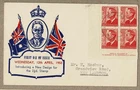 Australia 1950 Bodin KGVI 2½d FDC Cover Imprint Block 4