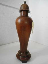HANDMADE WOODEN AMPHORA VASE 55 CM GIFT IDEA NEW VINTAGE STYLE WITH CAP