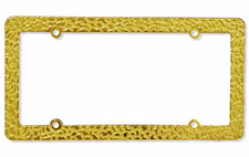 Nugget Gold Metal Textured License Plate Tag Frame Holder For Car Truck Suv Nugget Gold Metal Textured License Plate Tag Frame Holder For Car Truck Suv