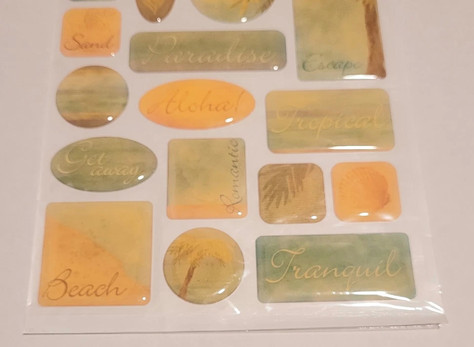 Pegatinas Temáticas Tropicales Pamela Woods Sentimientos Artesanías Álbum de Recortes Playa Foto 4 de 4