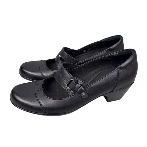 Zapatos informales Clarks Mary Jane negros para mujer talla 9M de tacón bajo