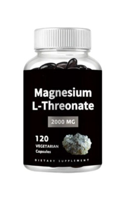 Magnésium L-thréonate 2000 Mg - 120 Capsules - Booster Cerveau, Sommeil, Cognition - Neuf