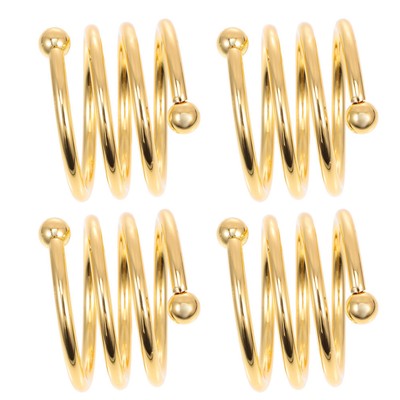  4 Pcs Napkin Buckle Floral Rings Conch Made of Felt Vintage Brackets