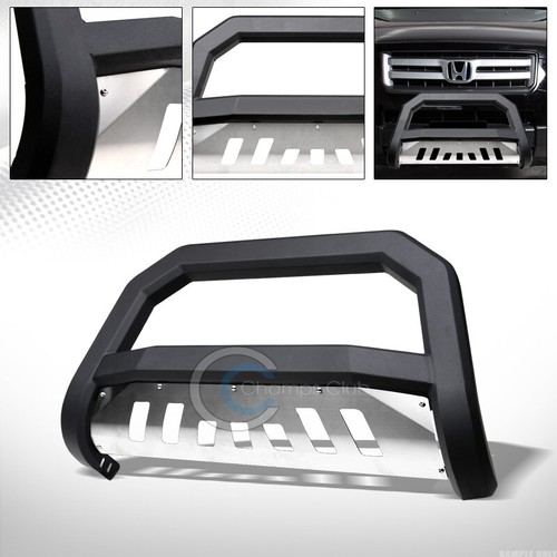 Fits 0614 Honda Ridgeline Matte Blk/Skid AVT Bull Bar Brush Bumper