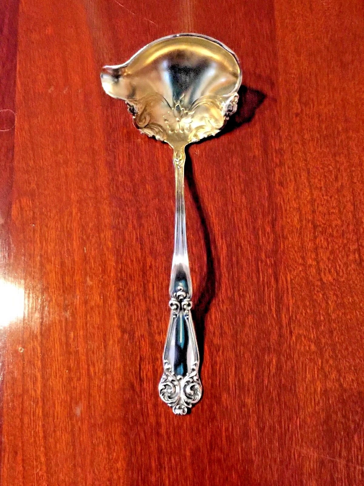BAKER MANCHESTER, STERLING, BMS1, CREAM LADLE GOLD WASHED BOWL, Ca.1918 😻