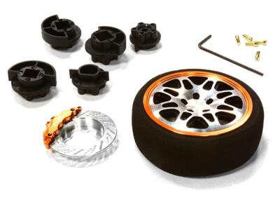 Jeu De Volants Double 8 Rayons Integy Pour Voitures RC HPI, Futaba, Etc. - Couleur Or - Réf. C26403BLACKGOLD